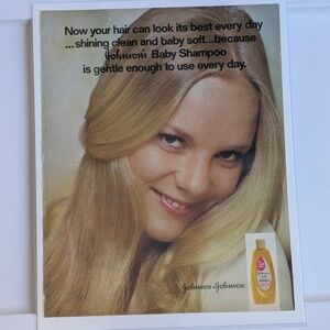 Baby Shampoo 1972 Seventeen Magazine Vintage Ad, Johnson & Johnson's Hair Care
